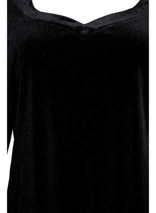 Velour top with long sleeves, Black, Packshot image number 2