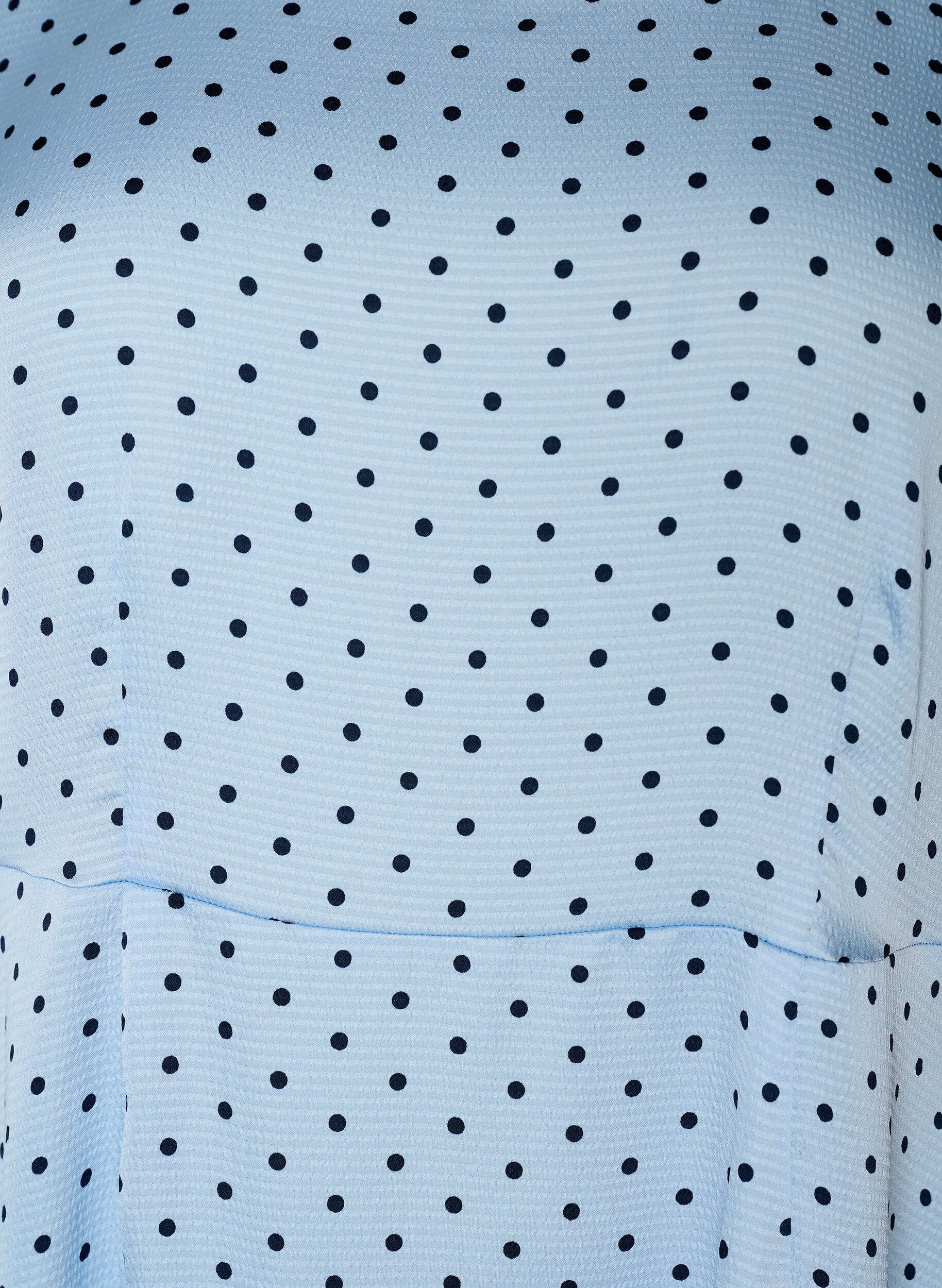 Zizzifashion Polka dot midi dress with square neckline, Light Blue, Packshot image number 2