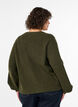 Ribbed jumper with balloon sleeves, Green, Model image number 2