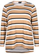 Striped blouse with long sleeves, Black, Packshot image number 0