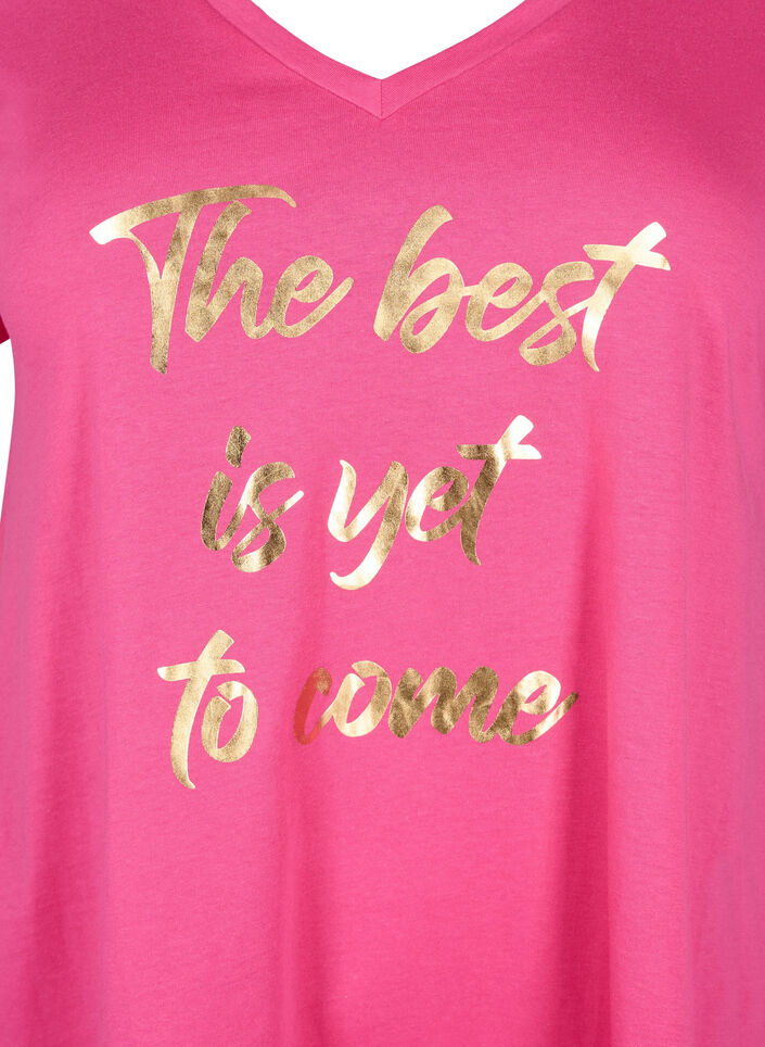 Cotton t-shirt with short sleeves, Raspberry S. Best, Packshot image number 2