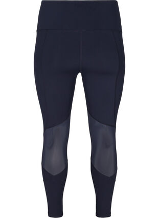 Cropped sports leggings with mesh, Night Sky, Packshot image number 1