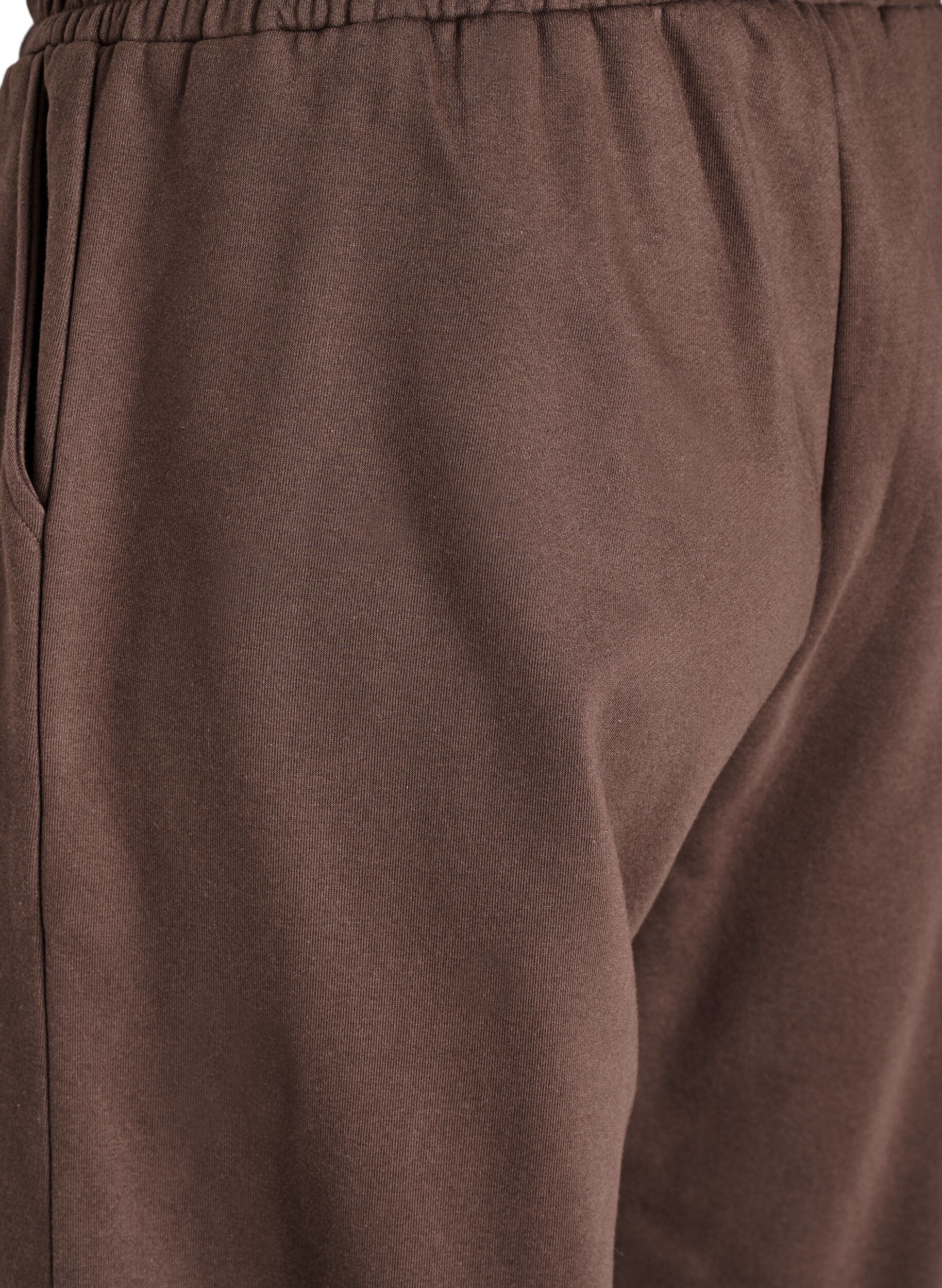 Zizzifashion High-waist sweatpants with pockets, Brown, Packshot image number 3