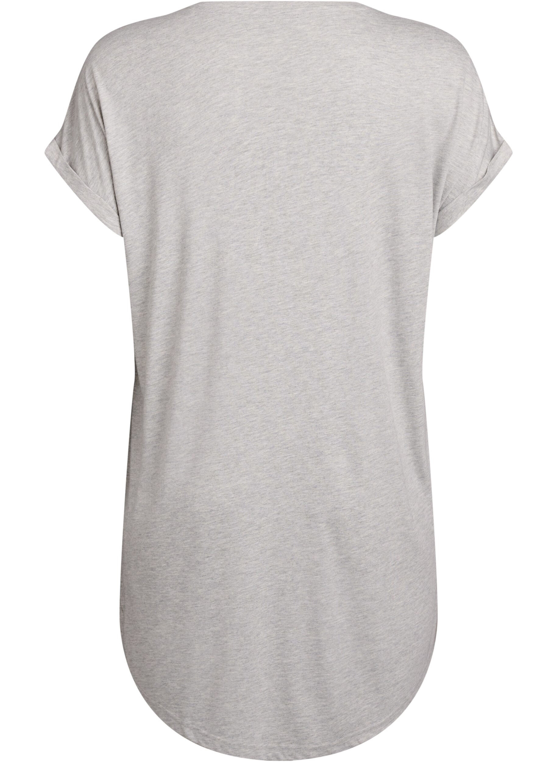 Zizzifashion Short sleeve nightgown with text print, Grey, Packshot image number 1