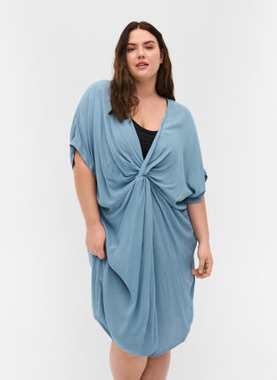 Short-sleeved viscose beach dress, Citadel, Model image number 0