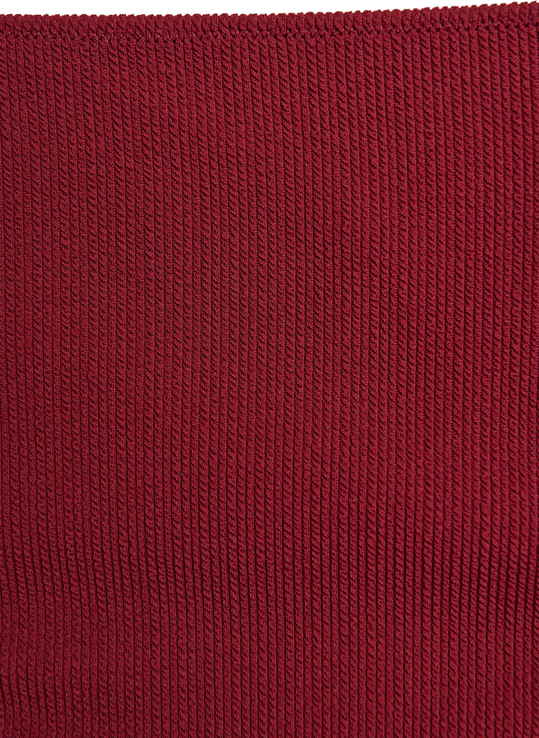 Zizzifashion High-waisted bikini bottoms with texture, Red, Packshot image number 2