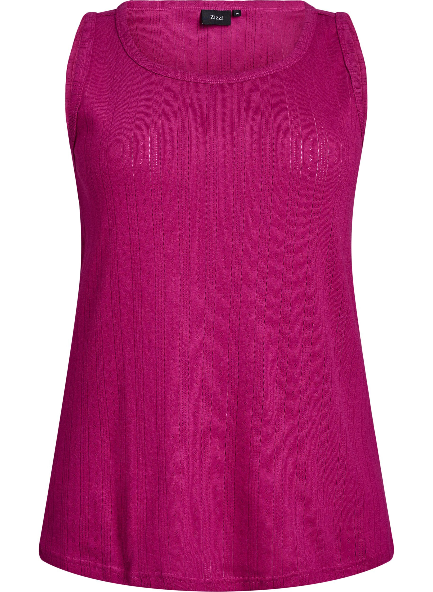ZizzifashionNight top in organic cotton with a textured pattern, Pink, Packshot image number 0