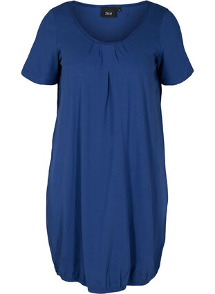 Short-sleeved dress in cotton, Twilight Blue, Packshot image number 0