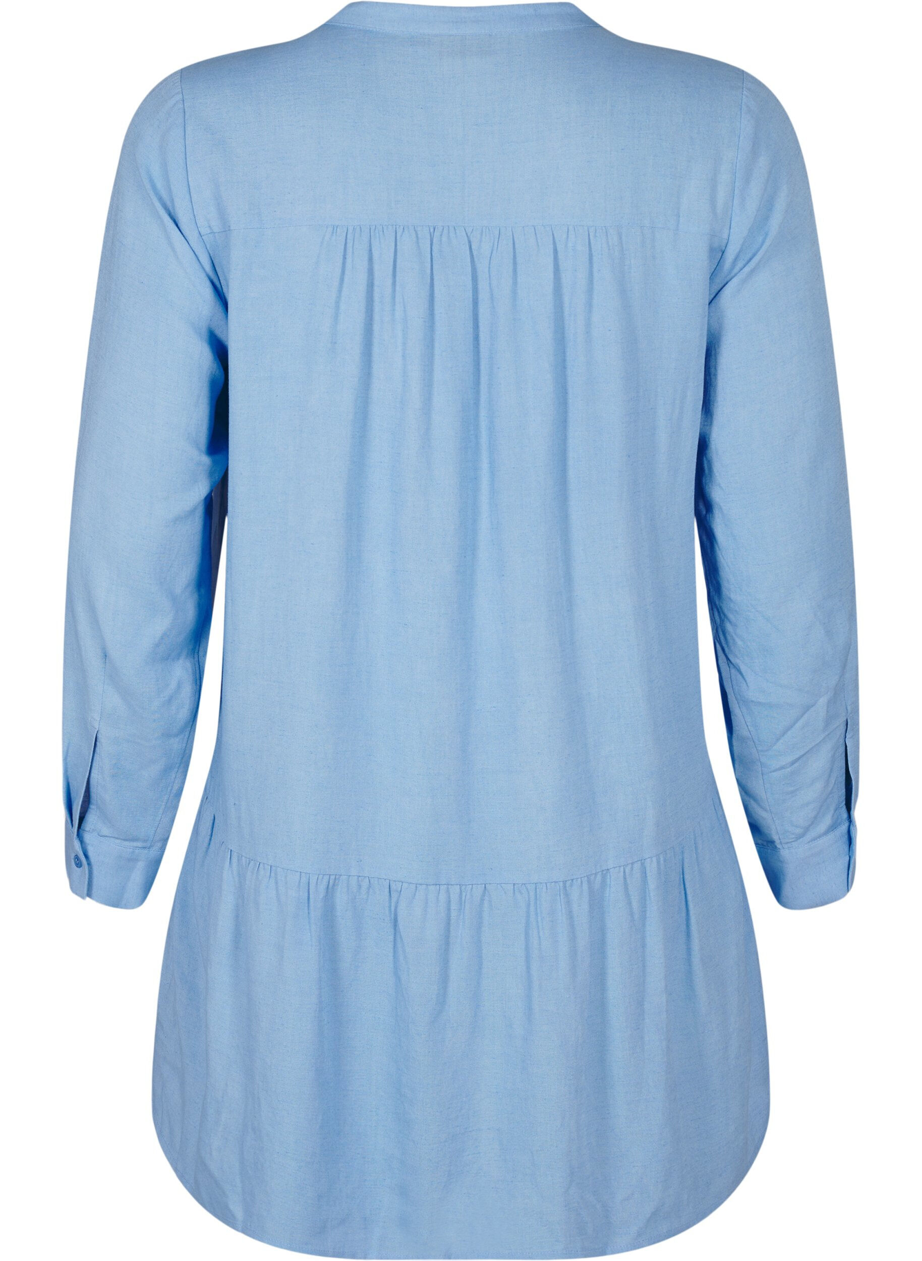 Zizzifashion Tunic with V-neckline and gathered details, Light Blue, Packshot image number 1