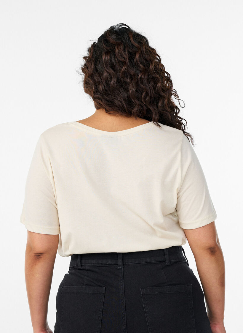 FLASH - T-shirt with print, Vanilla, Model image number 2