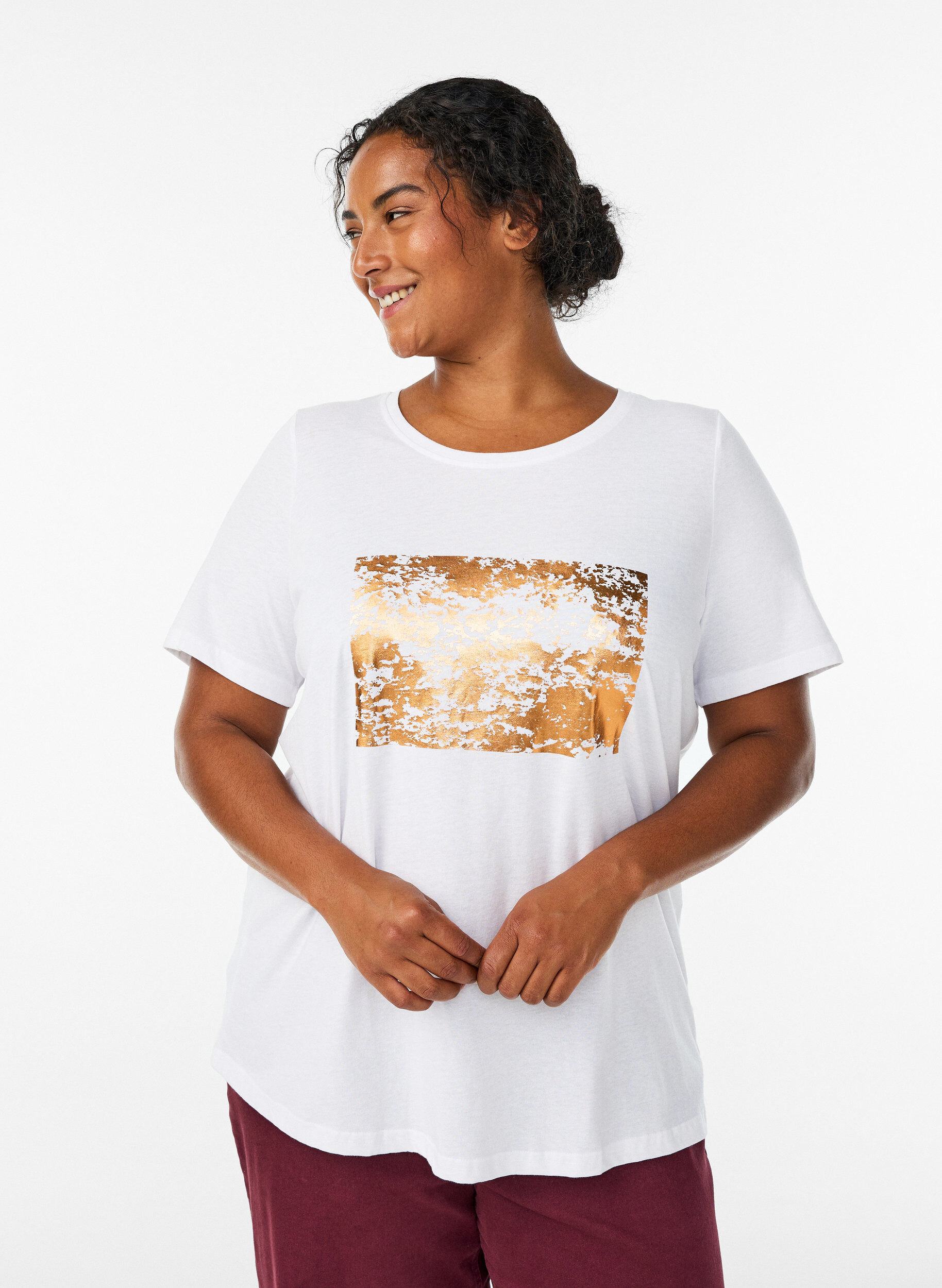 ZizzifashionT-shirt with motif, White, Model image number 0