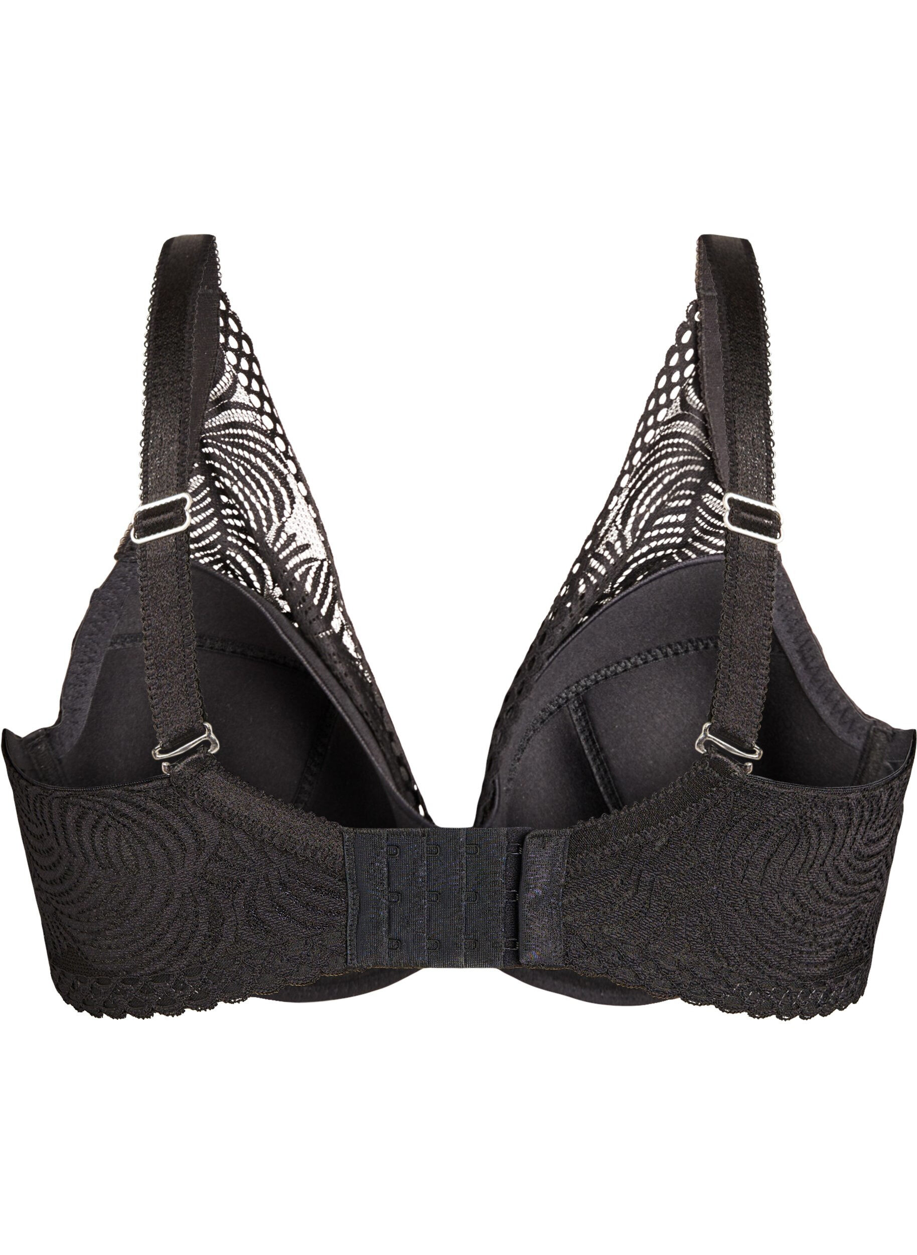 Zizzifashion Lace bra with padded cups, Black, Packshot image number 1