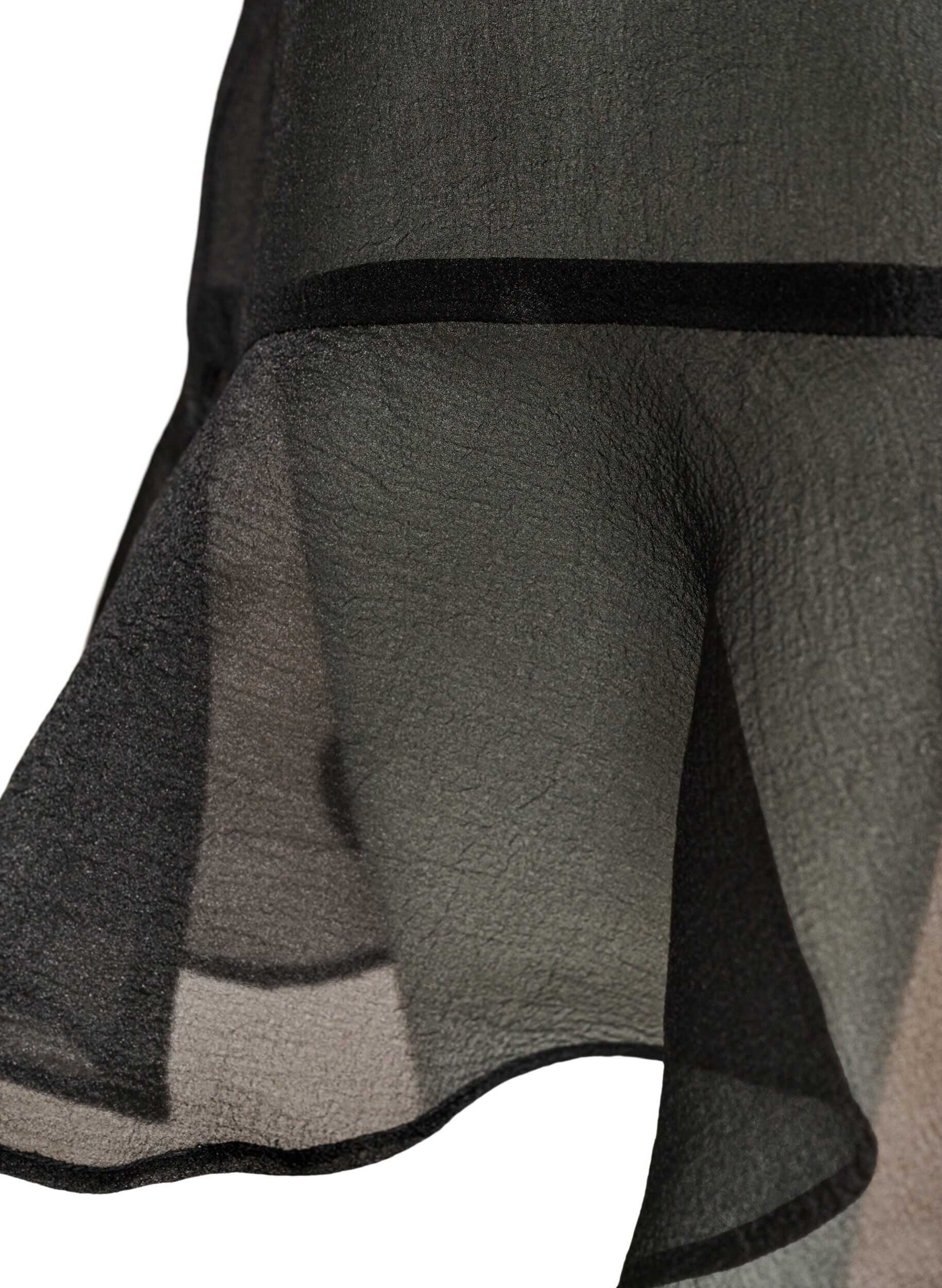 ZizzifashionShort organza dress with ruffle hem, Black, Packshot image number 3