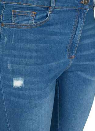Denim shorts with pockets and a raw-cut hem, Blue denim, Packshot image number 2