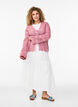 Ankle-length cotton skirt with a smocked waist, White, Model image number 0
