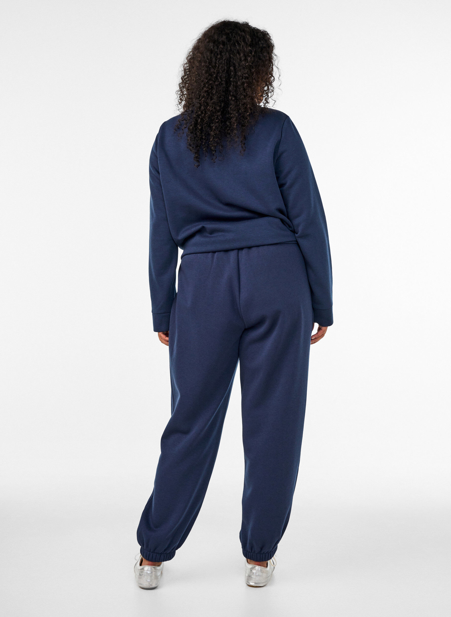 ZizzifashionHigh-waisted sweatpants with drawstring, Blue, Model image number 1