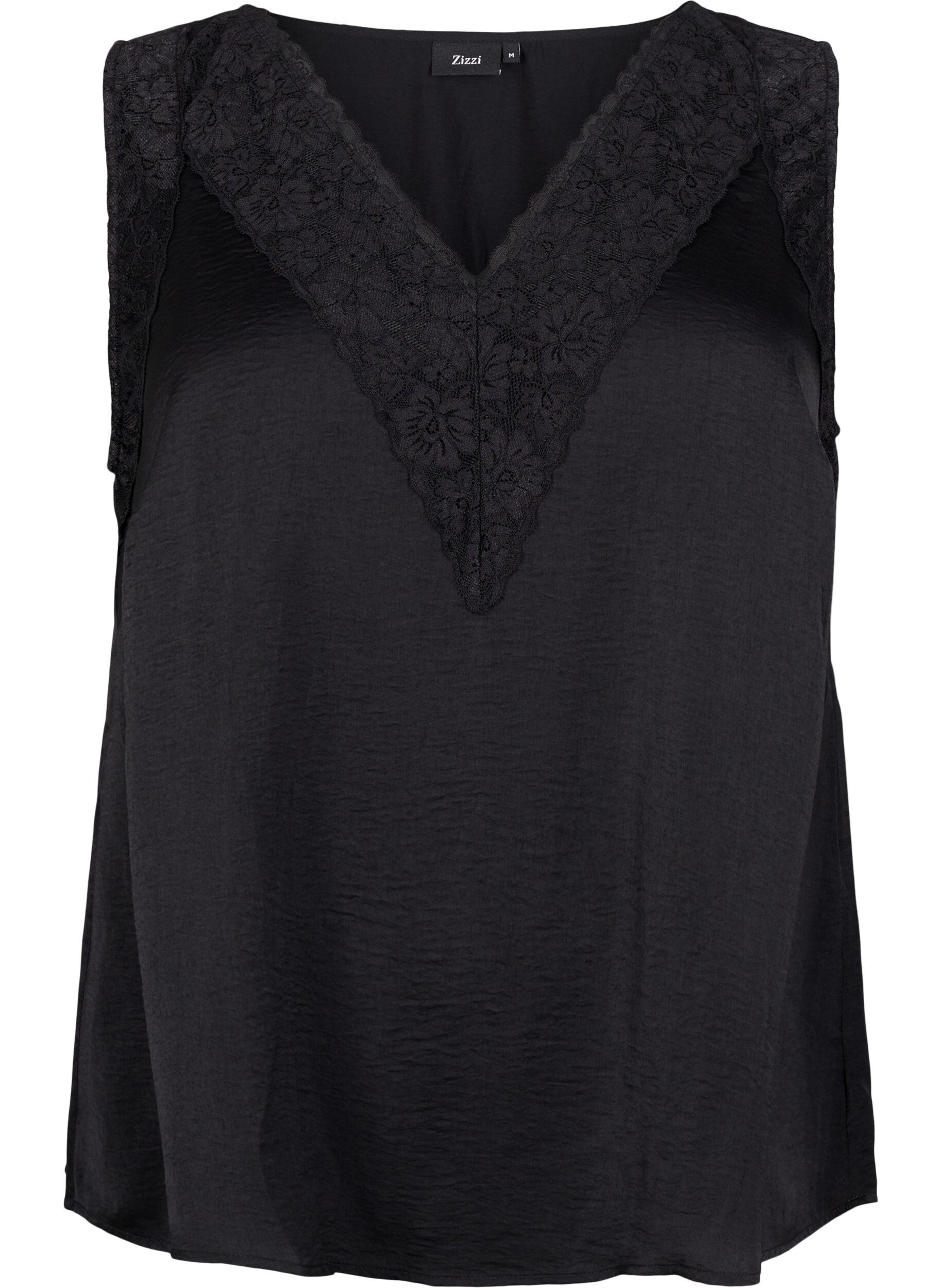 Sleeveless top with lace