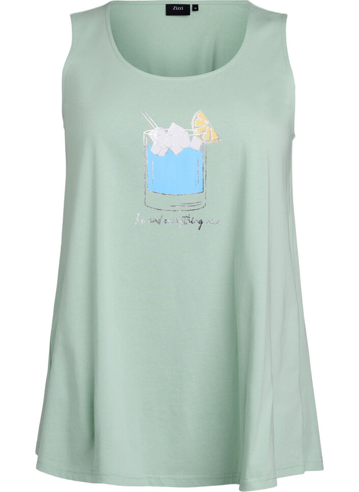 Cotton top with a-shape, Green, Packshot image number 0