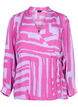 Printed wrap blouse in viscose, Rose Violet AOP, Packshot image number 0