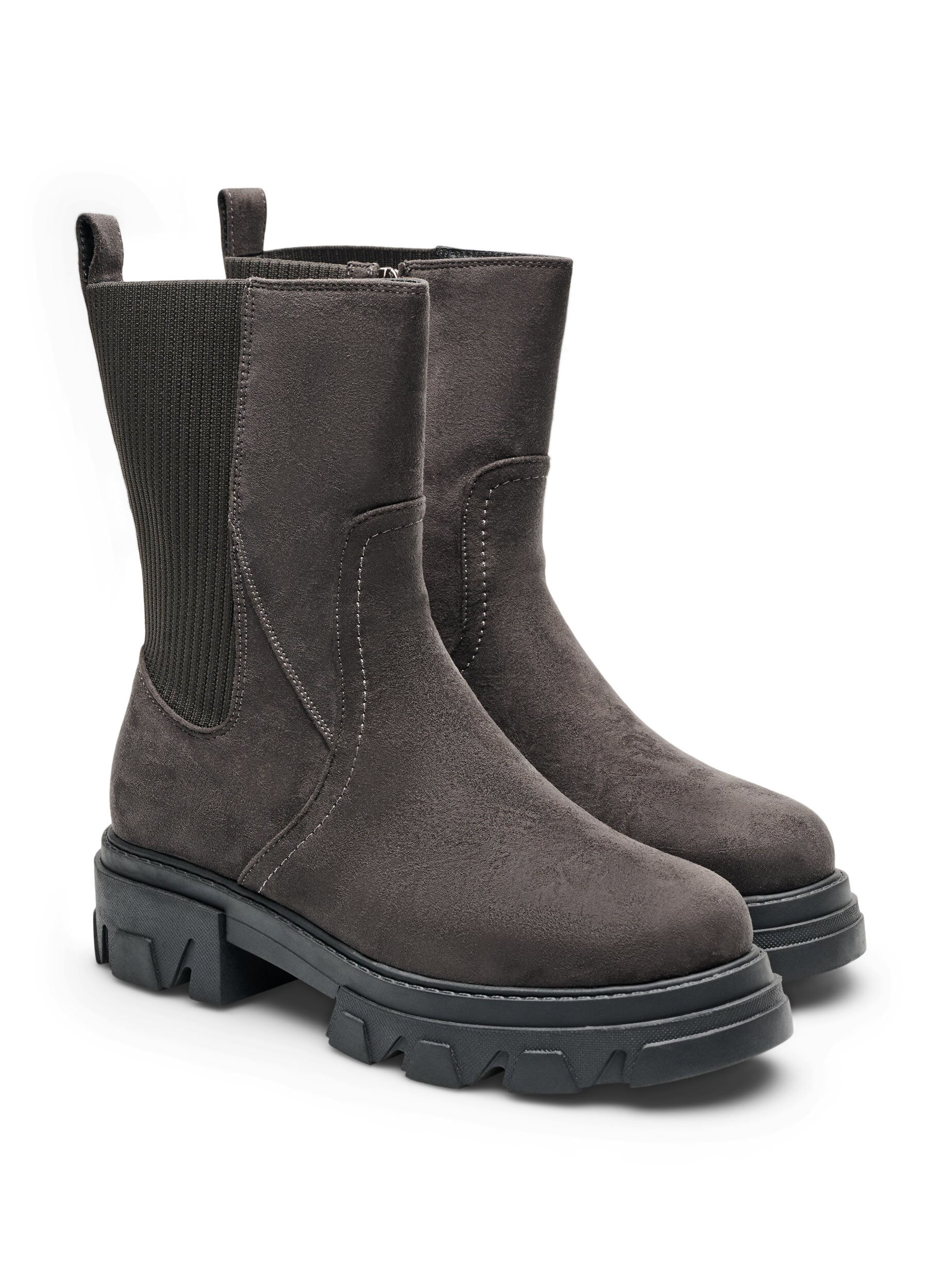 ZizzifashionChunky boot in faux suede, Brown, Packshot image number 1