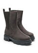 Chunky boot in faux suede, Brown, Packshot image number 1