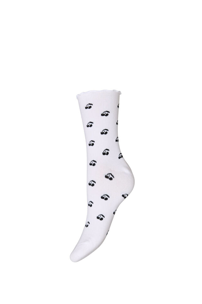 Cotton socks with patterns, White, Packshot image number 0
