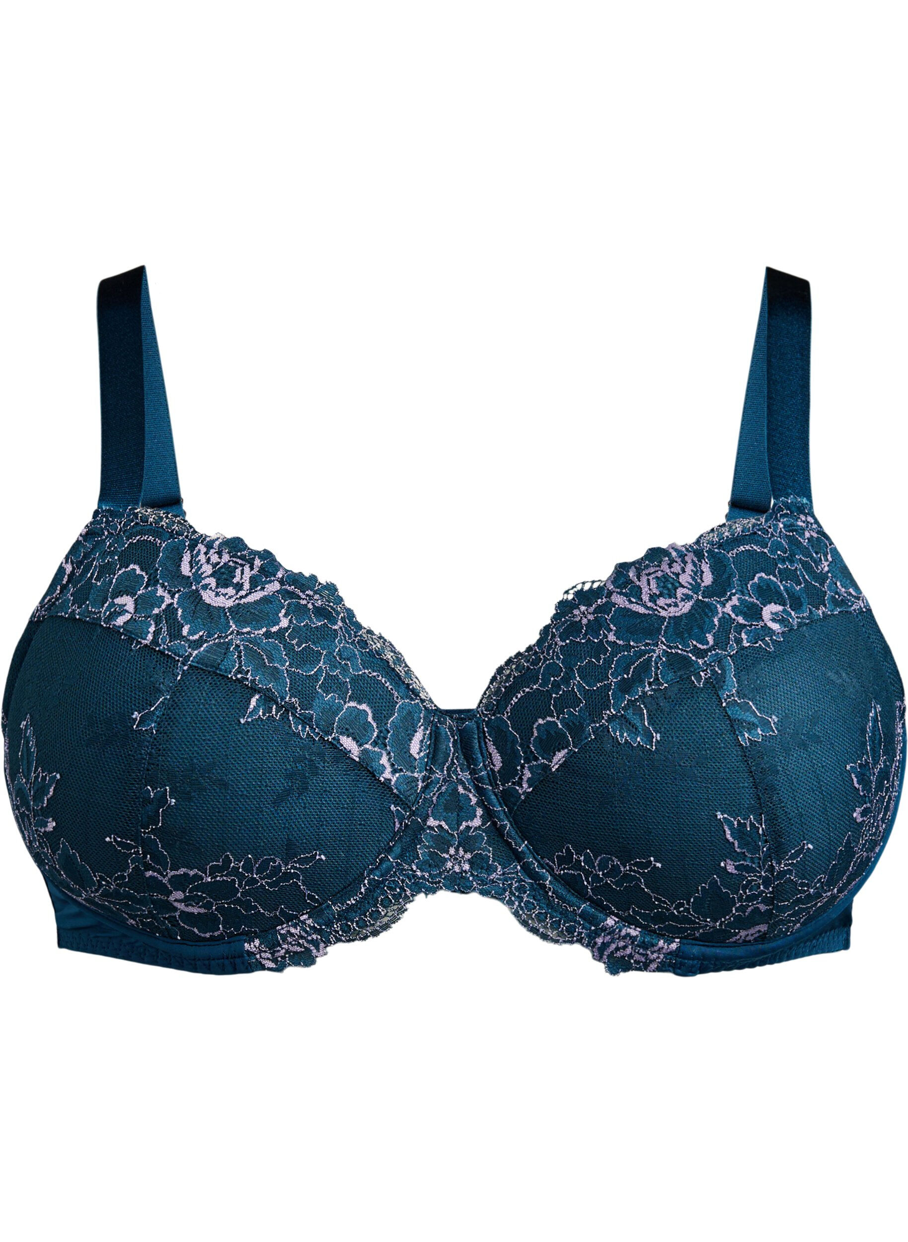 Underwire bra with lace and padded cups