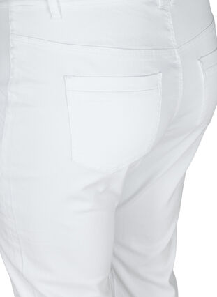Close-fitting capris with slits, White, Packshot image number 3