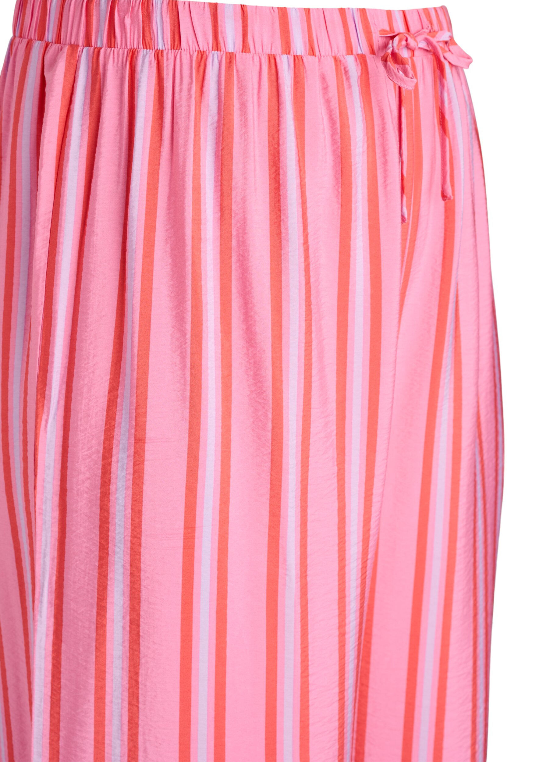 Zizzifashion Striped trousers with a high waist and wide legs, Pink, Packshot image number 2
