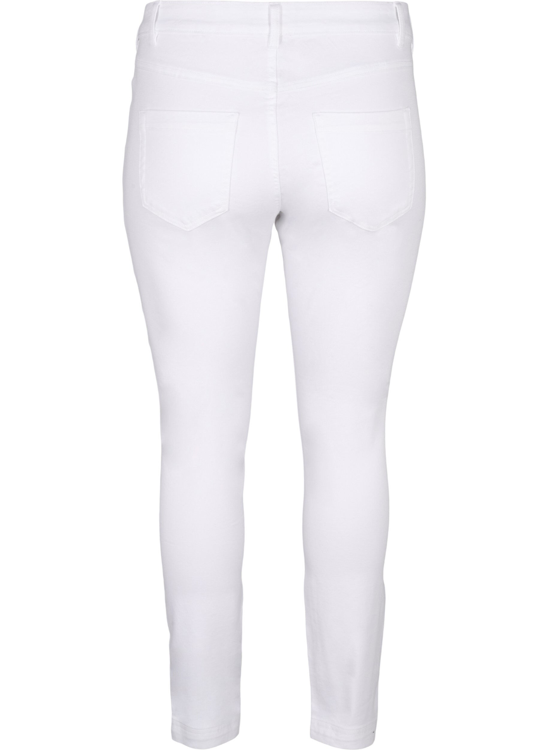 Zizzifashion Viona regular waist jeans, White, Packshot image number 1