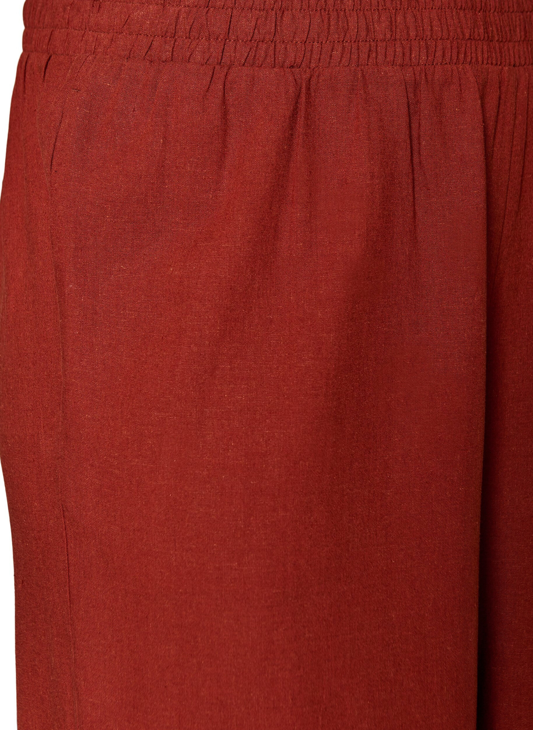 Zizzifashion Wide-leg linen and viscose trousers, Red, Packshot image number 2