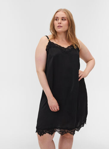 Lacy nightgown, Black, Model image number 0
