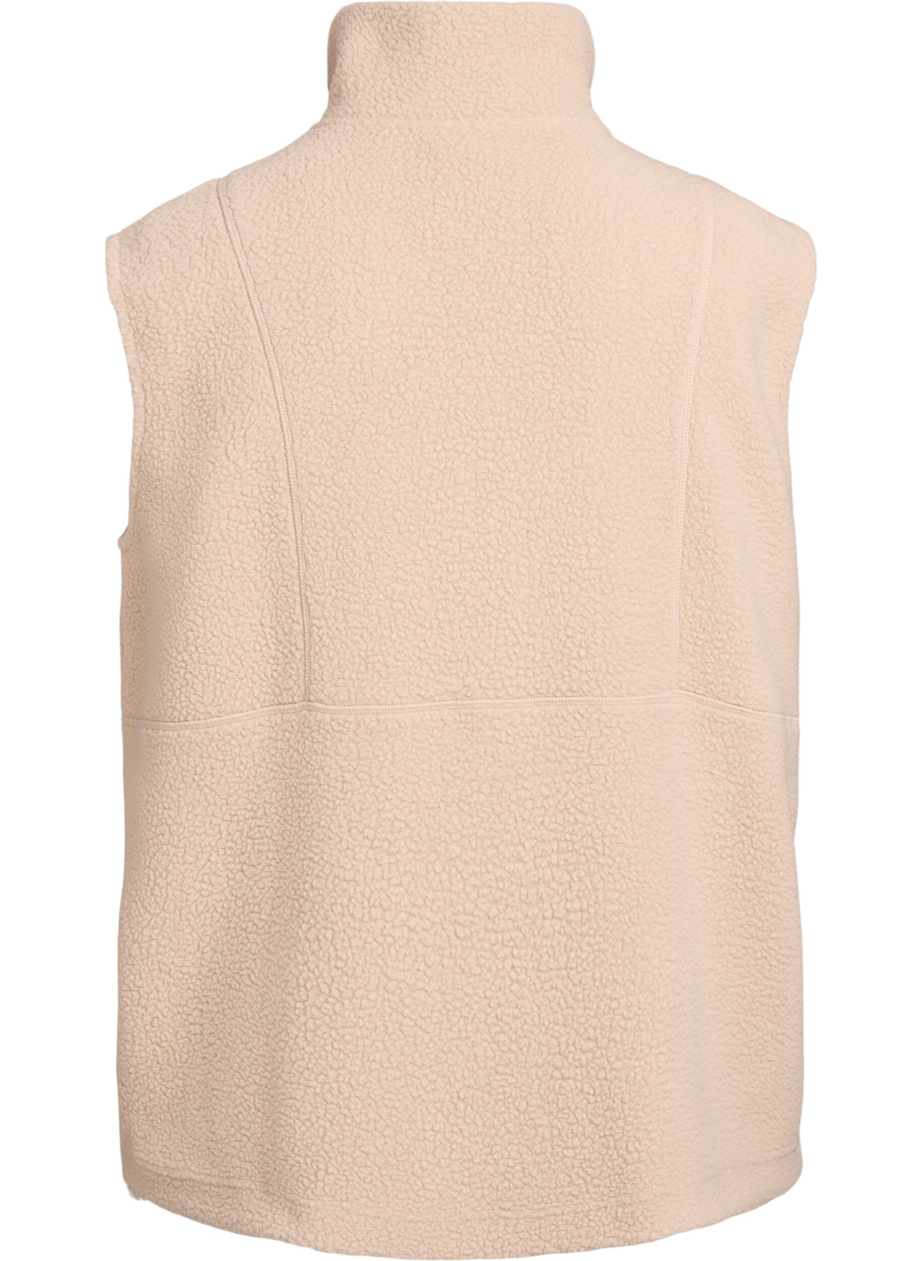 Zizzifashion Teddy vest with pockets, Beige, Packshot image number 1