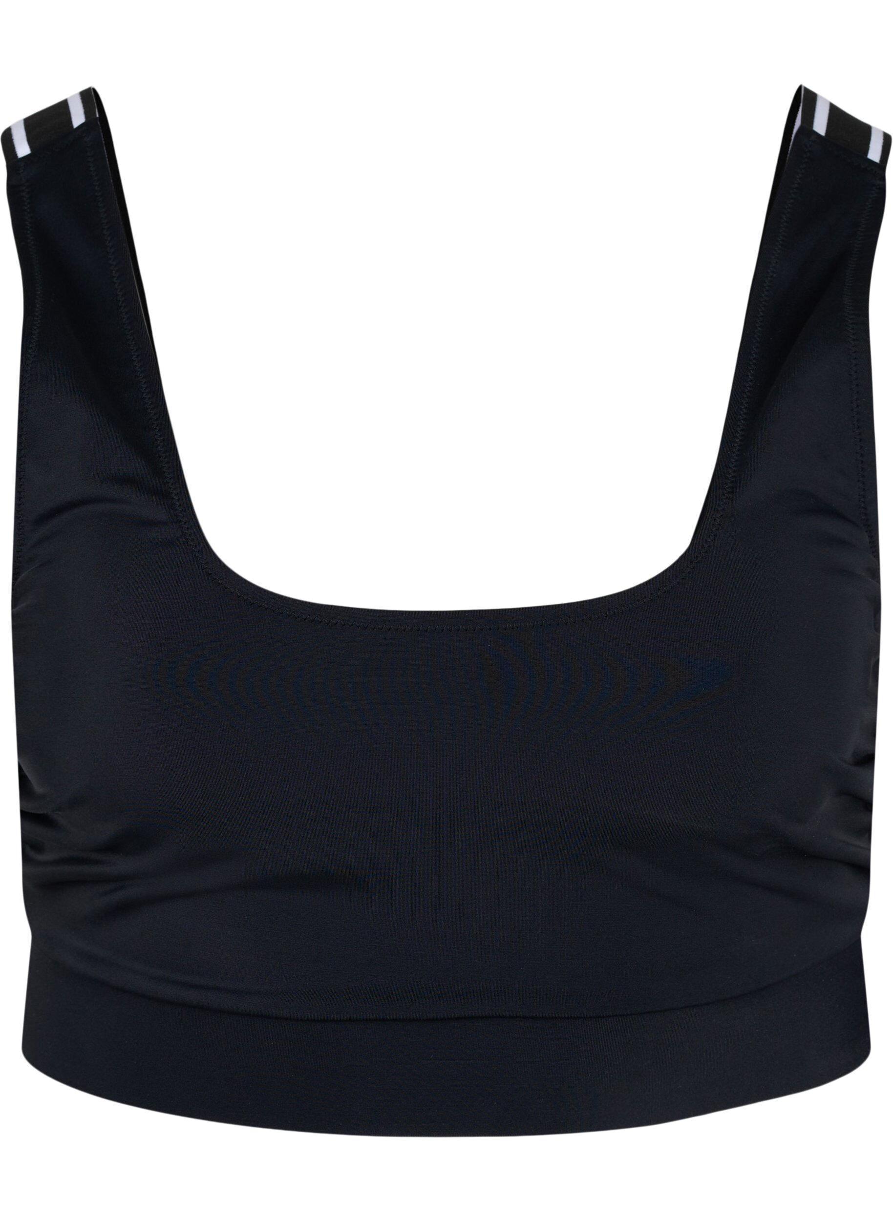 Zizzifashion Bikini top with striped shoulder straps, Black, Packshot image number 0