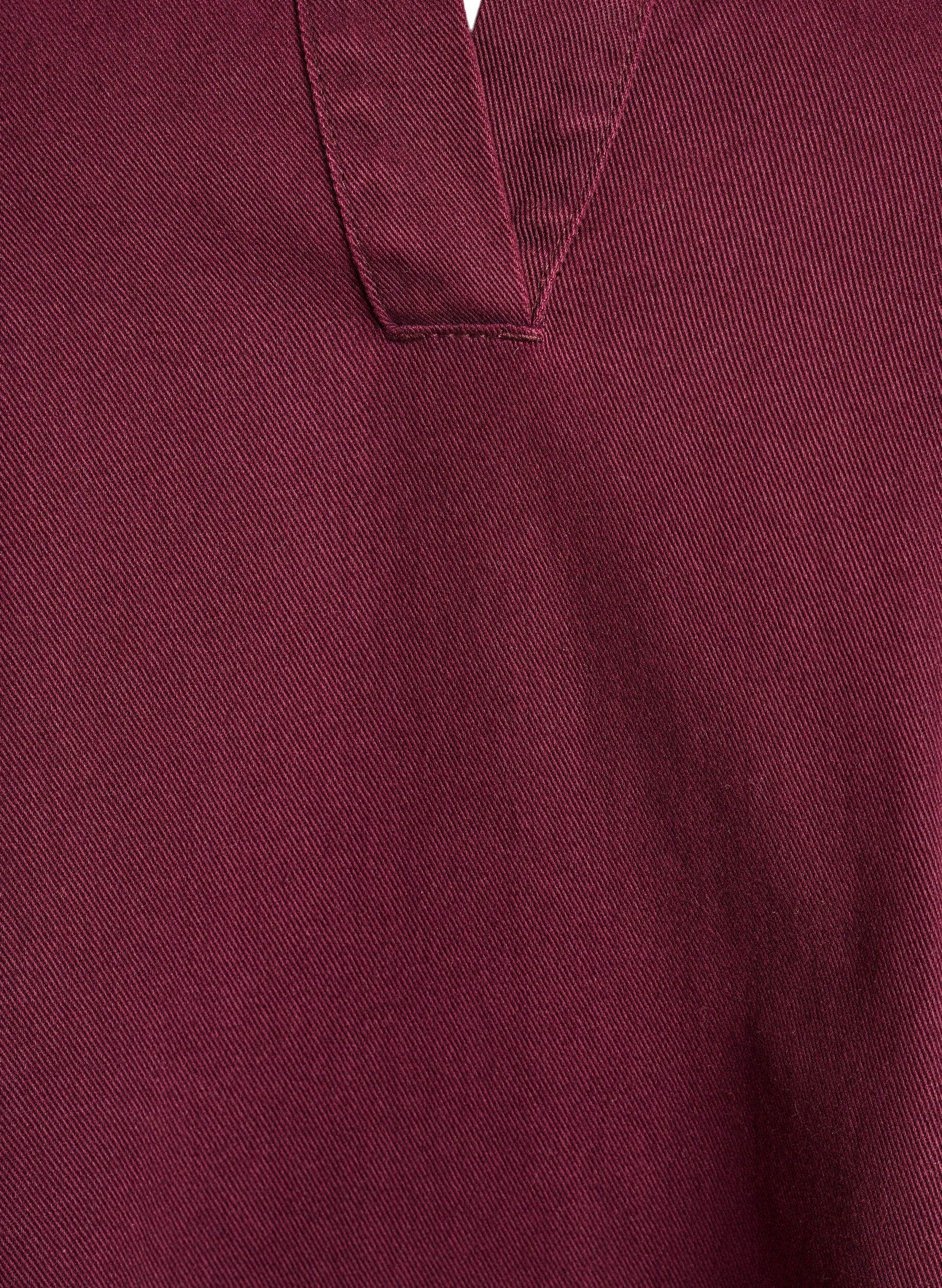 Zizzifashion Short denim dress with collar and V-neck, Red, Packshot image number 2