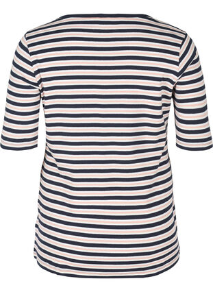 Striped, ribbed cotton t-shirt, Blue Rose Stripe, Packshot image number 1