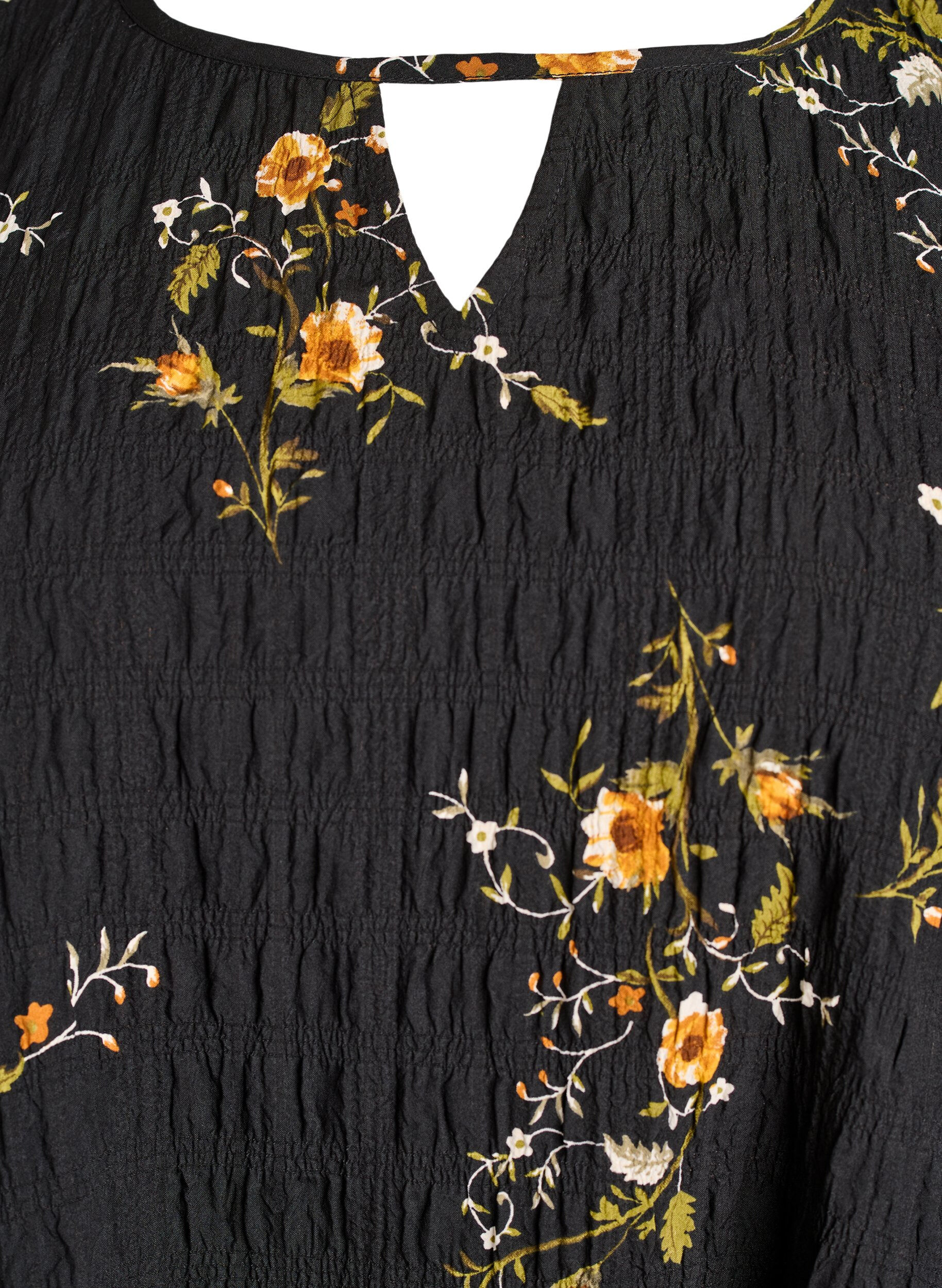 ZizzifashionLong-sleeved blouse with floral print, Black, Packshot image number 2