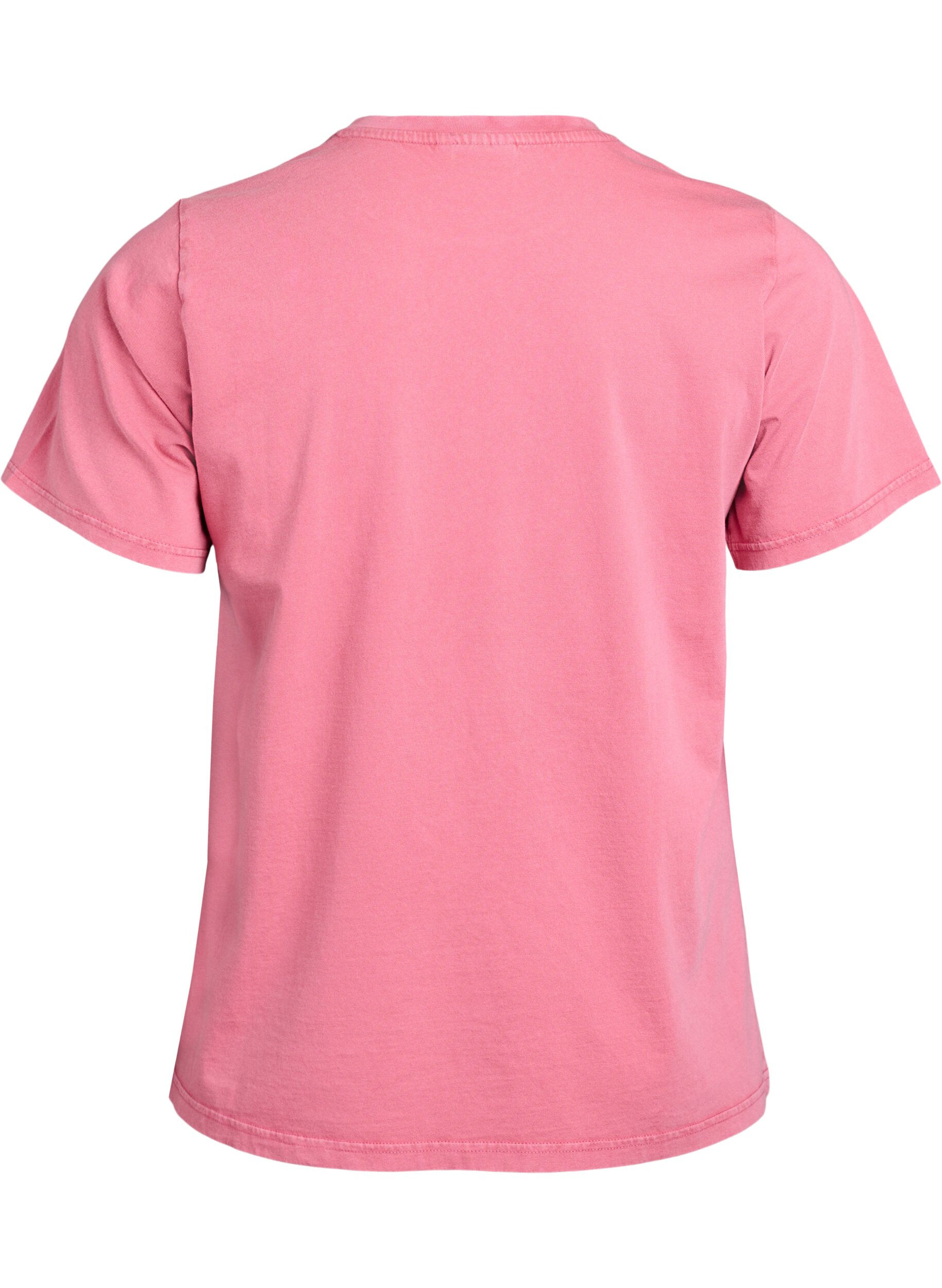 Zizzifashion T-shirt in organic cotton with a cool print, Rose, Packshot image number 1
