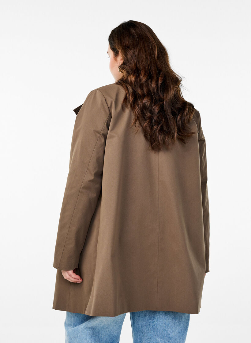 Water-repellent spring jacket with an A-line cut, Brown, Model image number 2