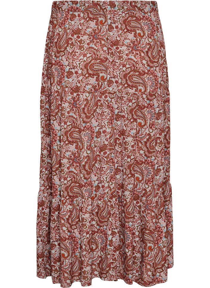 Long skirt with elasticated waist, Red, Packshot image number 1