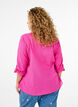 Cotton shirt blouse with a v-neck, Rose, Model image number 2