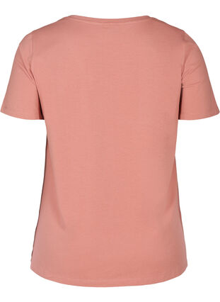 Basic t-shirt with v-neck, Rosa, Packshot image number 1