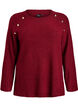 Ribbed jumper with decorative buttons, Red, Packshot image number 0