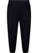 3/4 length jersey trousers with high waist, Black, Packshot image number 0