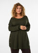 Knitted blouse with side buttons, Green, Model image number 0