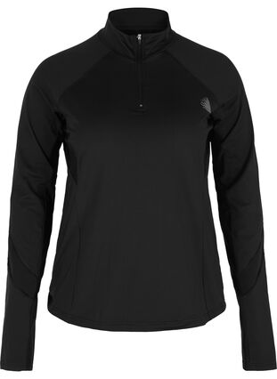 Fitness jacket with mesh, Black, Packshot image number 0