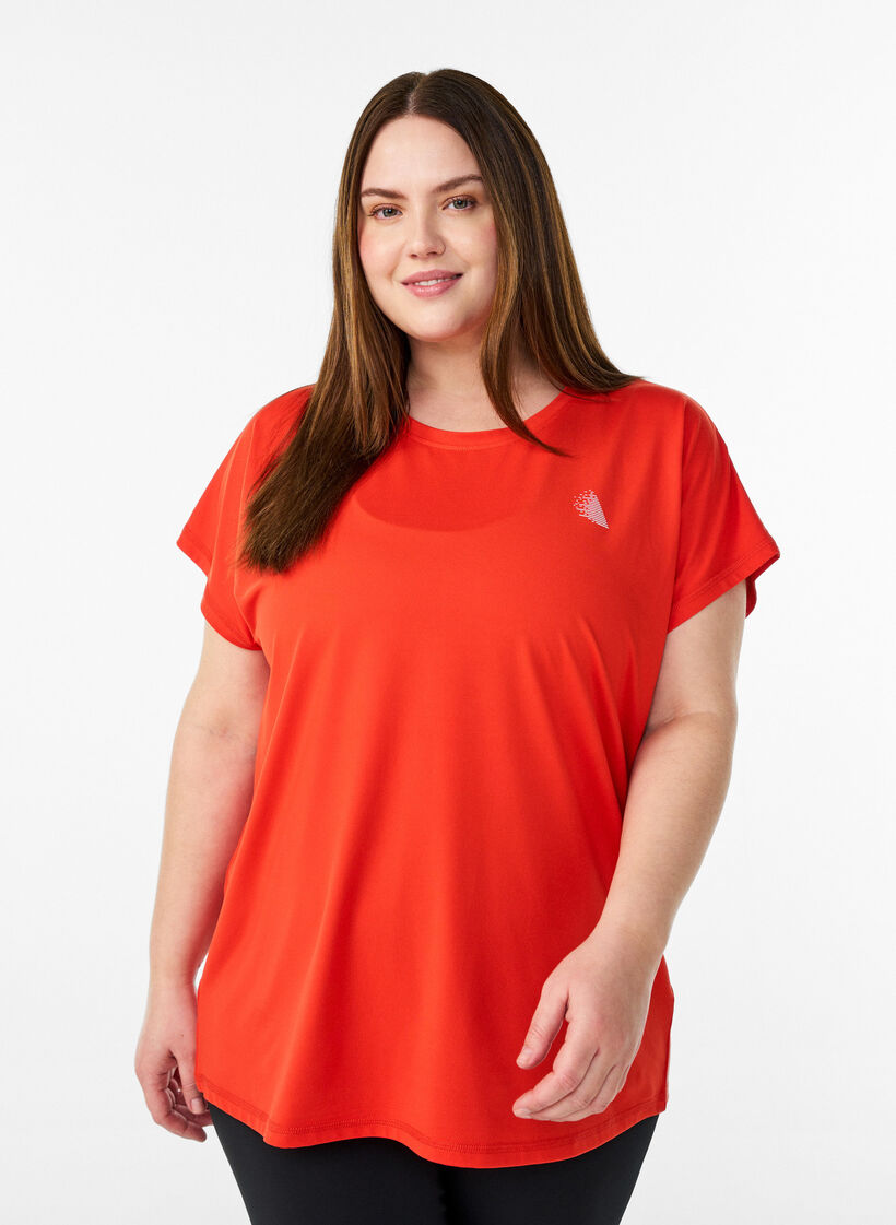Solid-coloured training T-shirt, Orange, Model image number 0