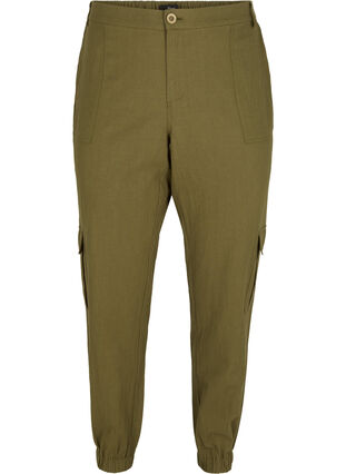 Linen trousers, Ivy green, Packshot image number 0