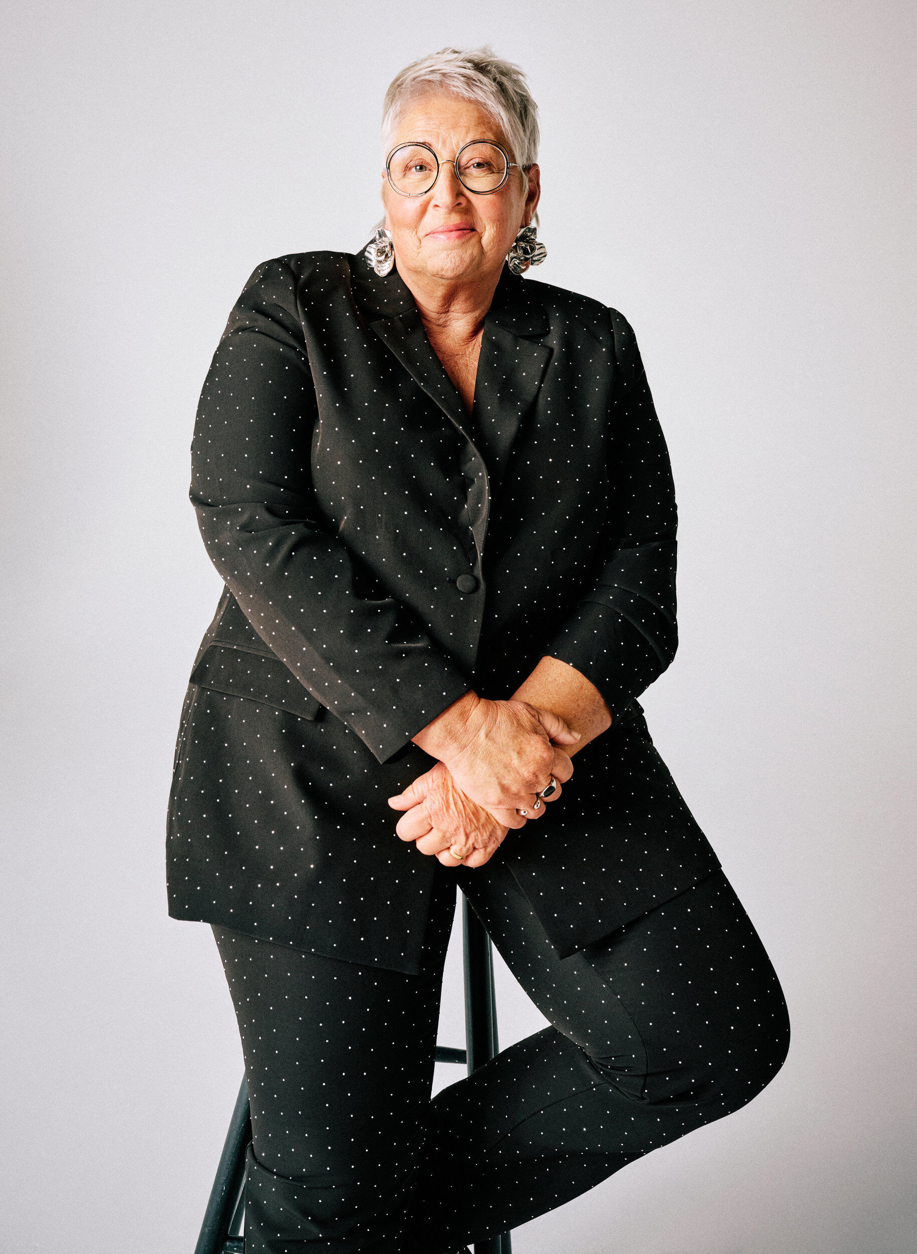 Zizzifashion Blazer with rhinestones, Black, Image image number 0