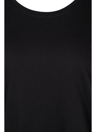 Cotton t-shirt with elbow-length sleeves, Black, Packshot image number 2
